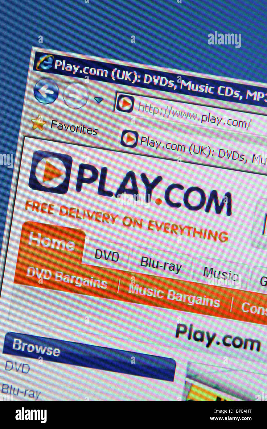 Spielen Sie online-shopping-Website play.com Stockfoto
