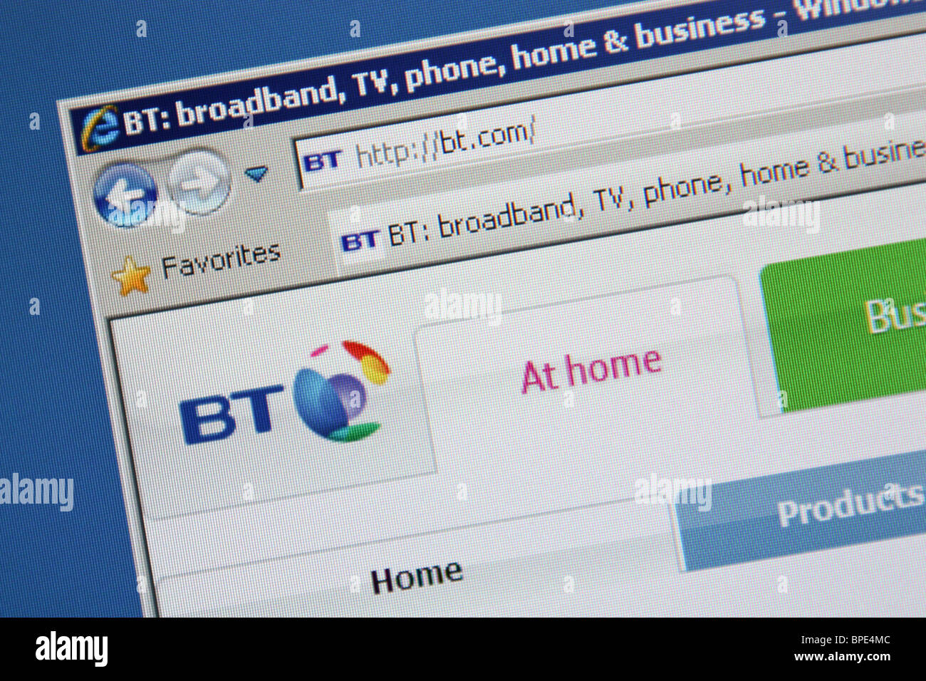 BT-bt.com Boardband tv Telefon Hauptgeschäft Stockfoto