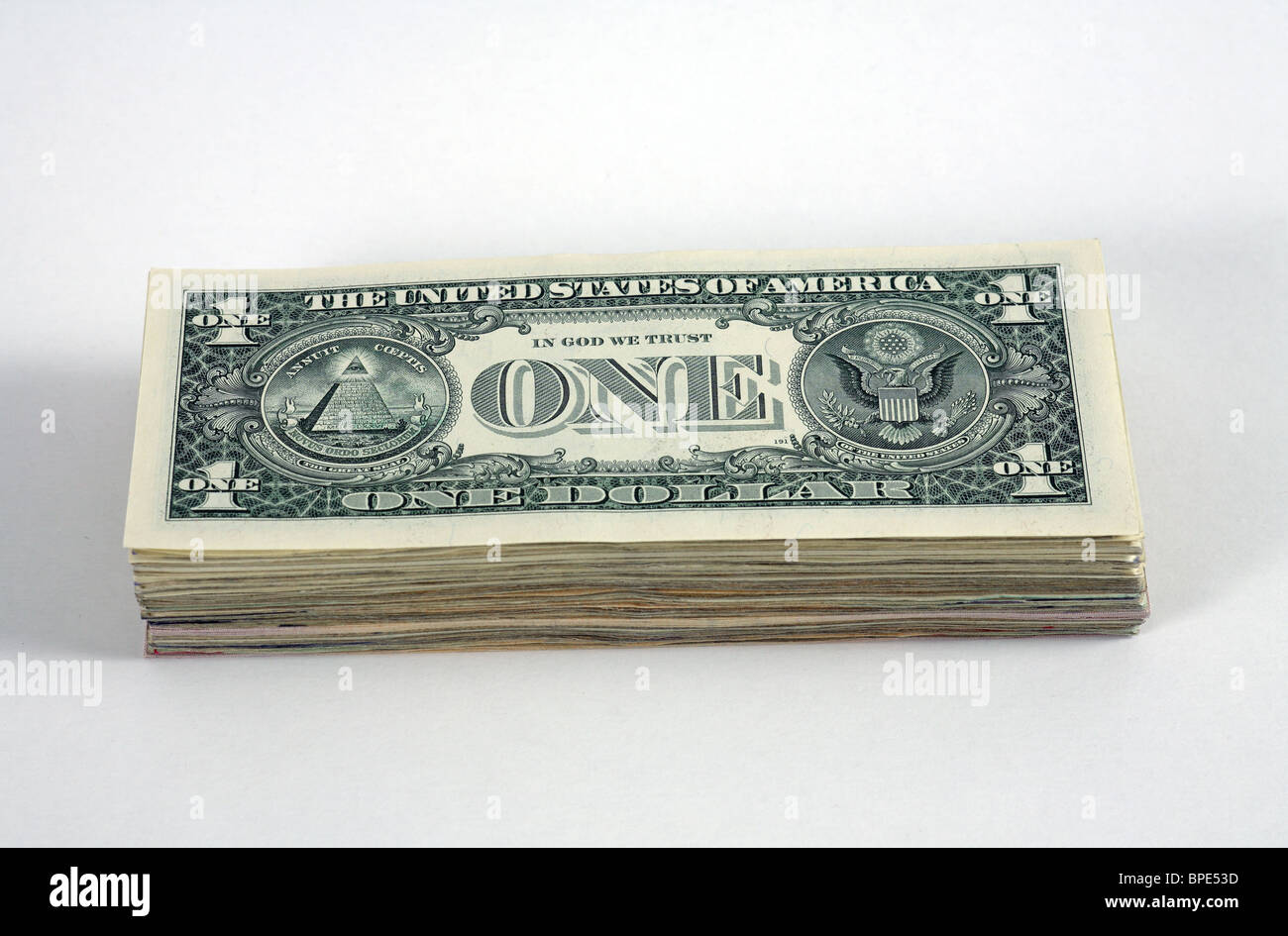 Ein Bündel von 1-Dollar-Banknoten Stockfoto