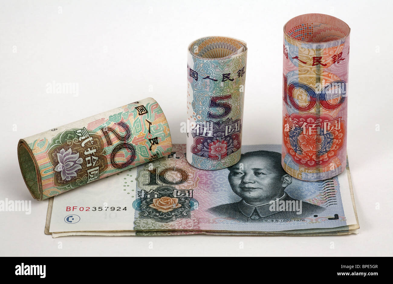 Renminbi Yuan Banknoten Stockfoto