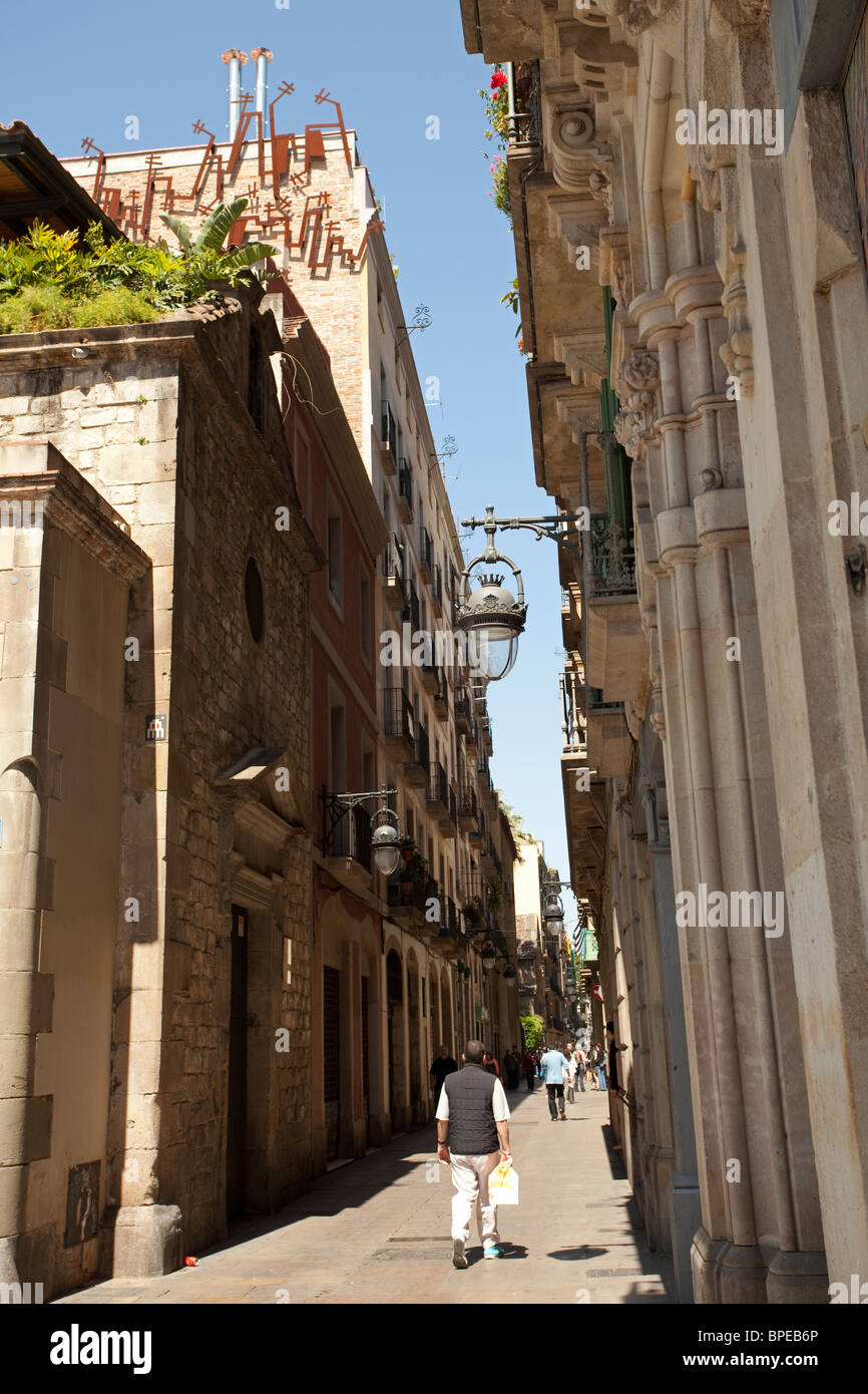 Barcelona El Raval allgemeine Straßenbild Stockfoto