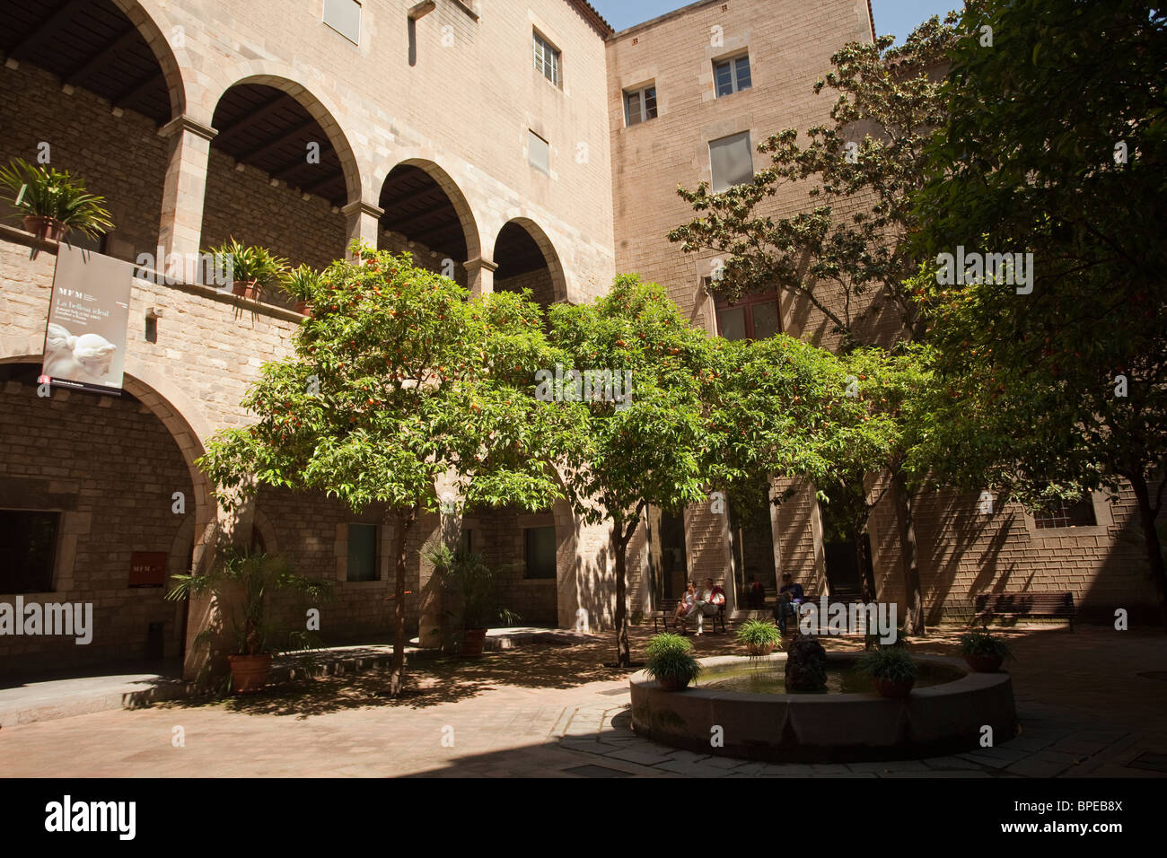 Schönen Innenhof Barcelona Museu Frederic Mares Stockfoto