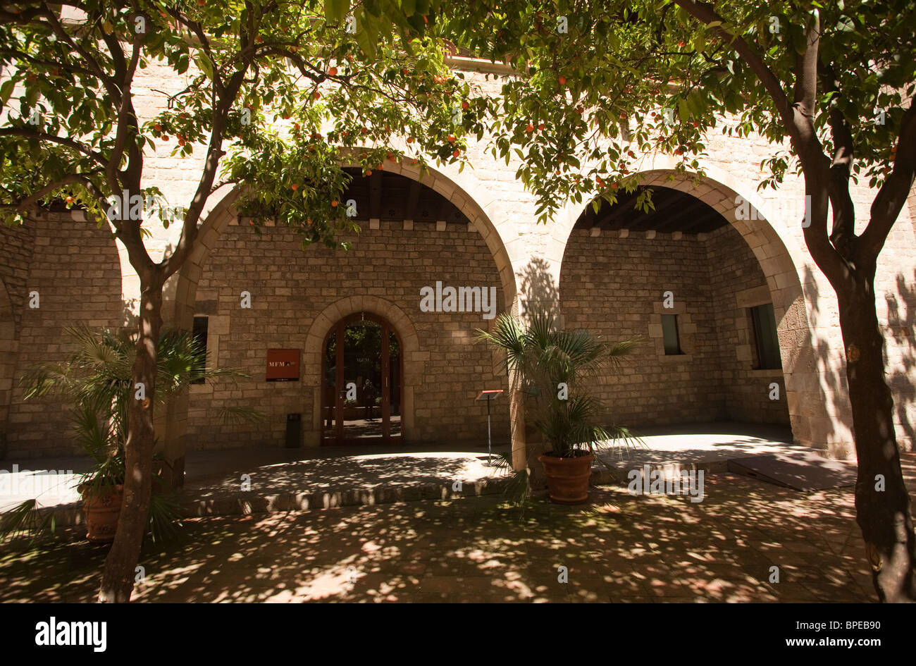 Schönen Innenhof Barcelona Museu Frederic Mares Stockfoto