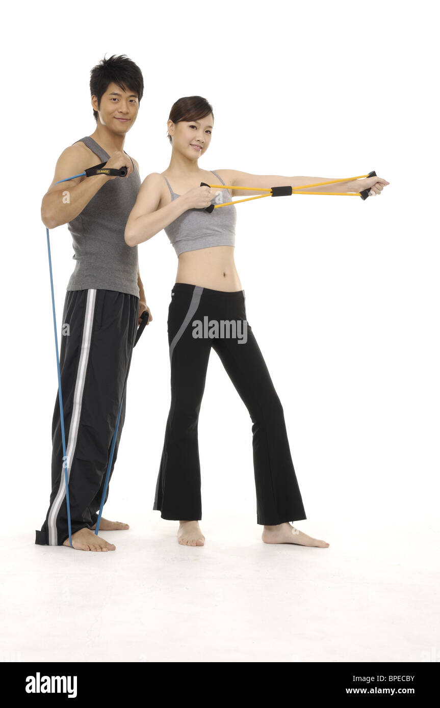 Mann und Frau arbeiten Stockfoto