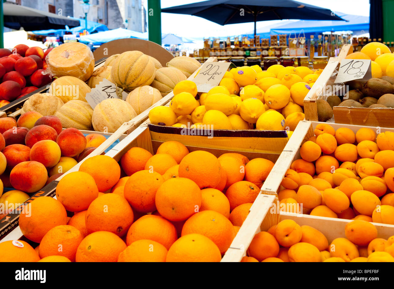 Kroatien, Istrien, Rovinj - Obst und Gemüse Markt in Altstadt Stockfoto