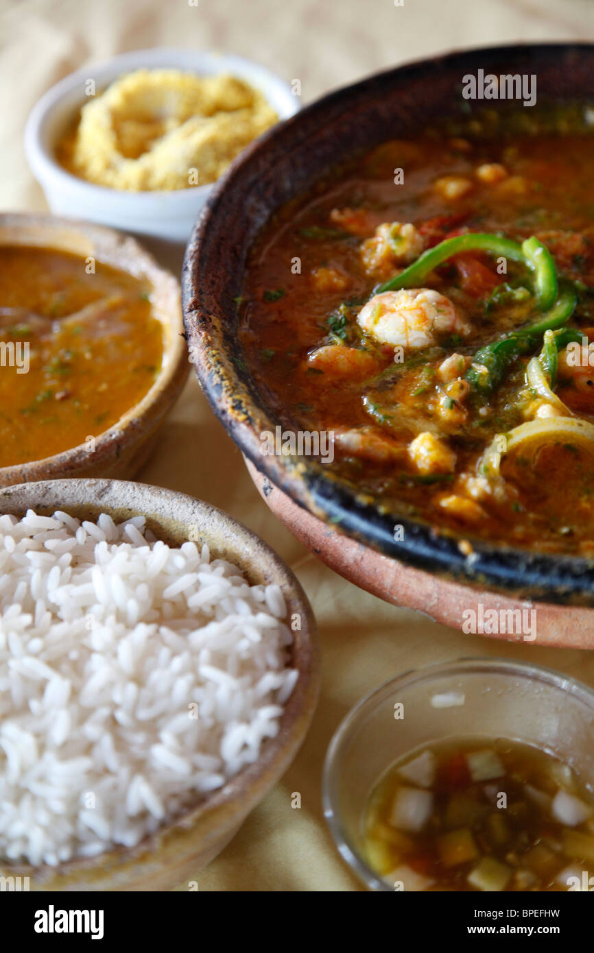 Moqueca Gericht, Salvador, Bahia, Brasilien. Stockfoto