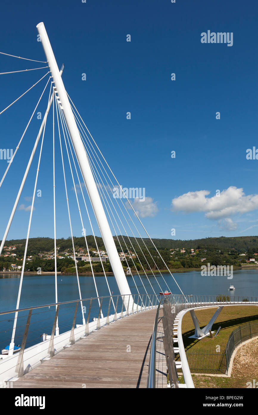 Steg im Hafen von Ferrol, La Coruña, Galicien, Spanien Stockfoto