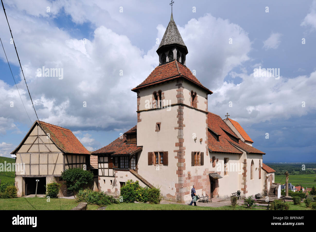 Saint-Sébastien-Kapelle in Dambach-la-Ville, Vogesen, Elsass, Frankreich Stockfoto