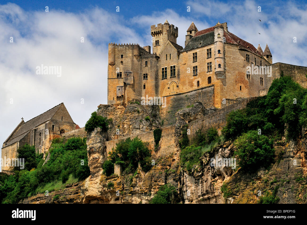 Frankreich: Blick auf Schloss Chateau de Beynac Stockfoto