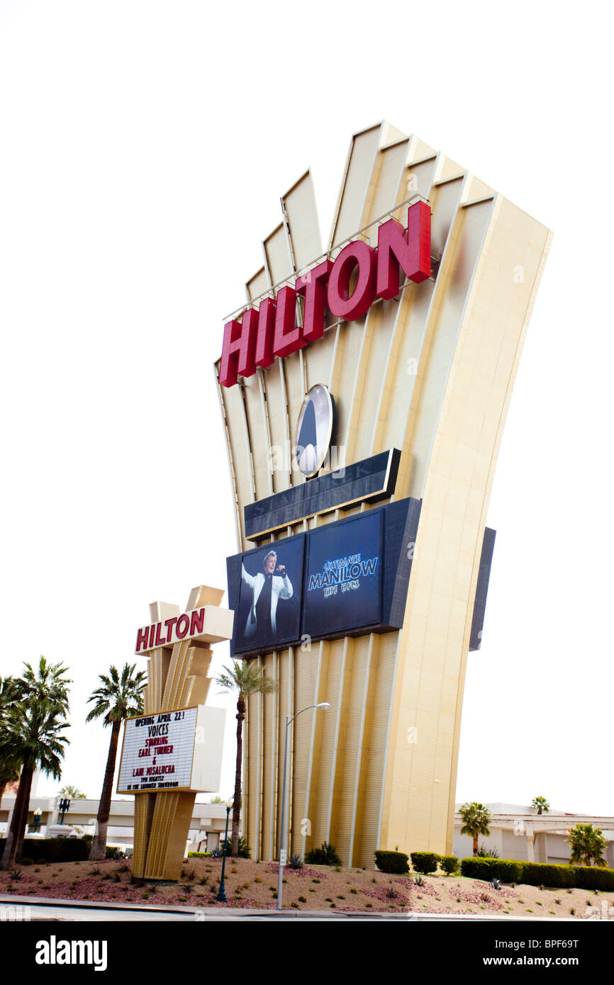 Las Vegas Hilton Zeichen, Nevada, America, USA Stockfoto