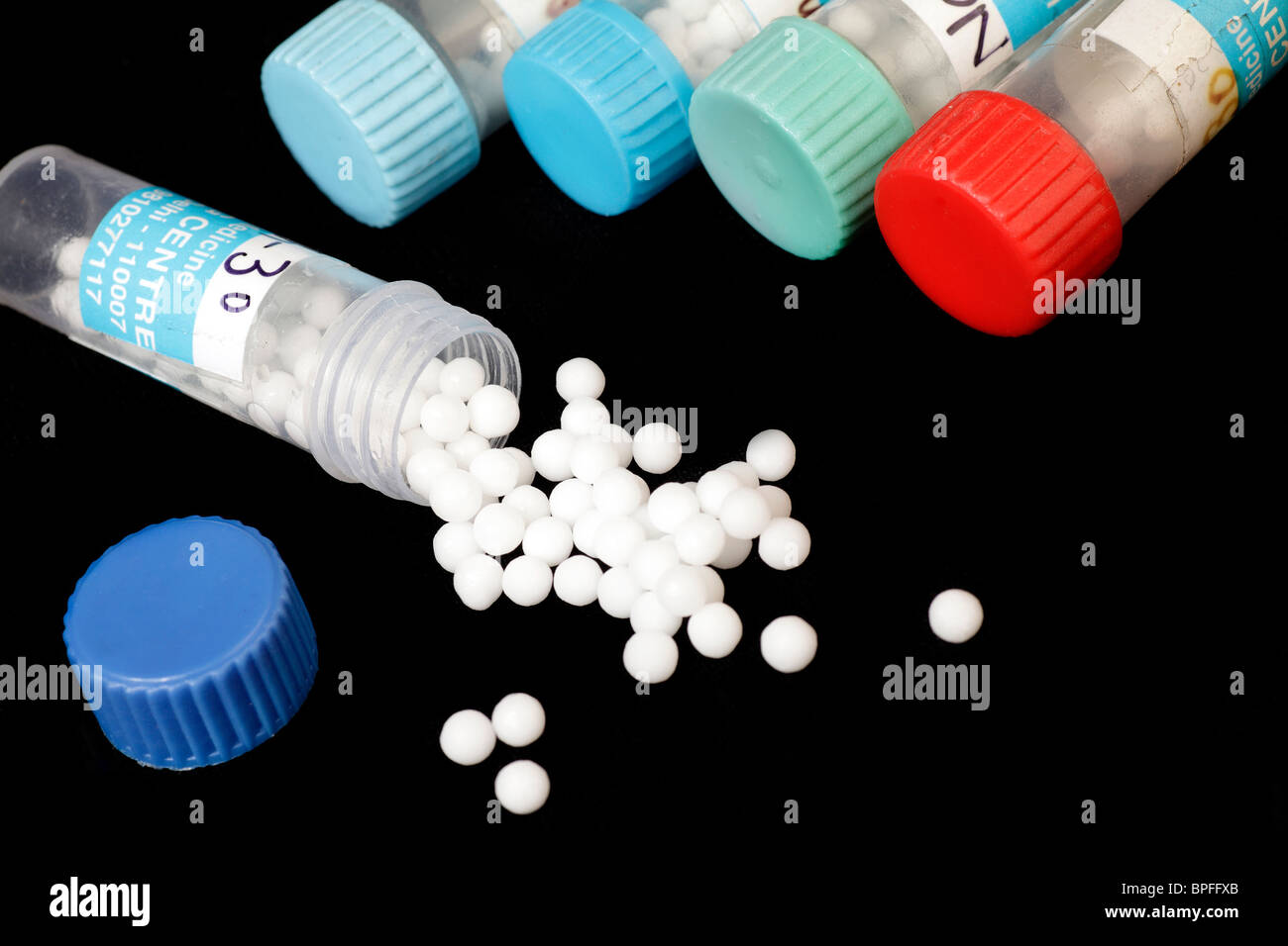 Homepathic & Schüßler Medikamente - Hausmittel Stockfoto