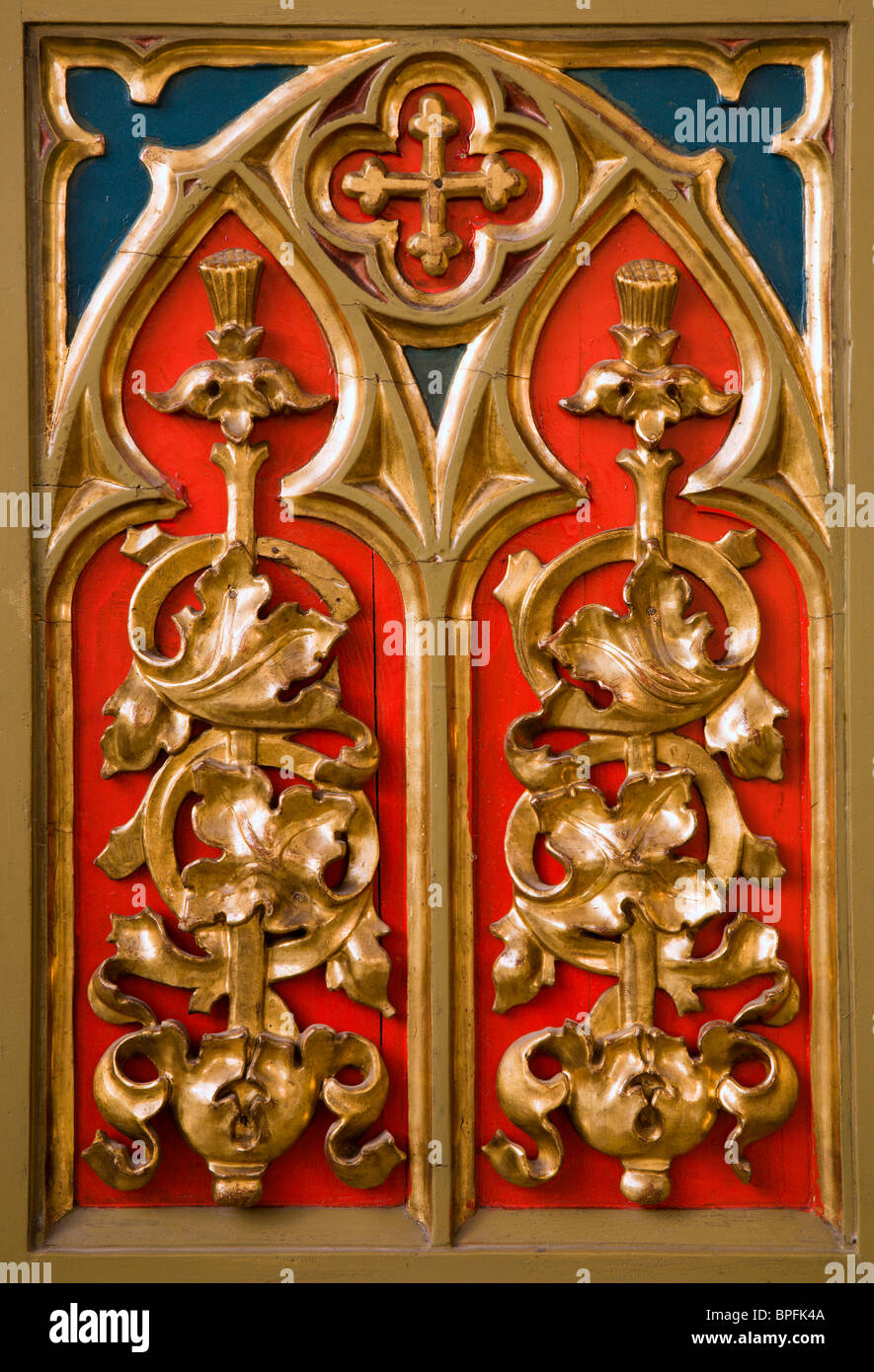 Banska Stiavnica - Detail vom Altar in der Kirche st. Katharine Stockfoto