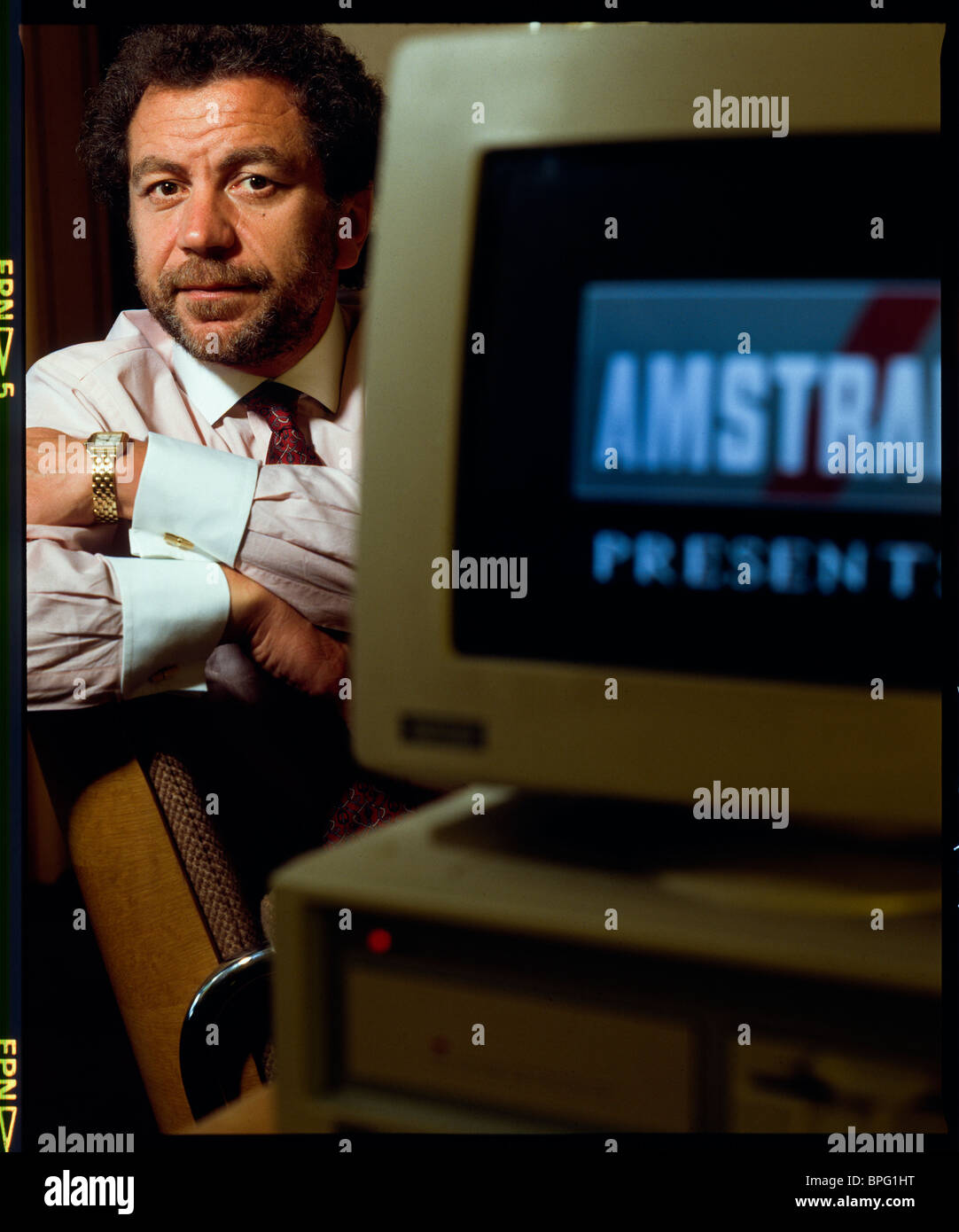 Alan Sugar von Amstrad Plc. 1989. Brentwood. Essex. Vereinigtes Königreich. Stockfoto