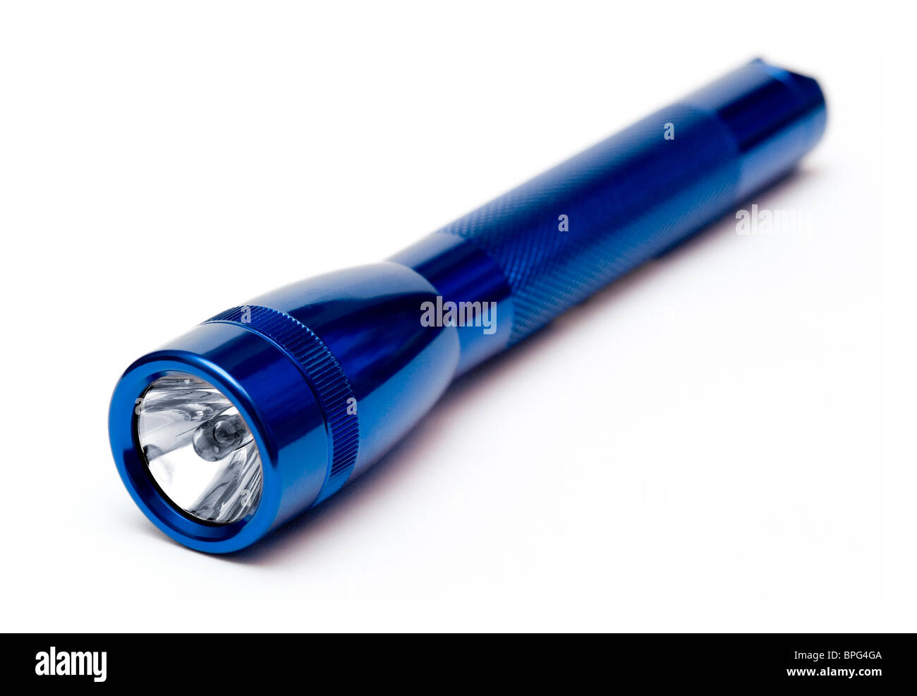 stilvolle hochwertige Metall-Taschenlampe Stockfoto
