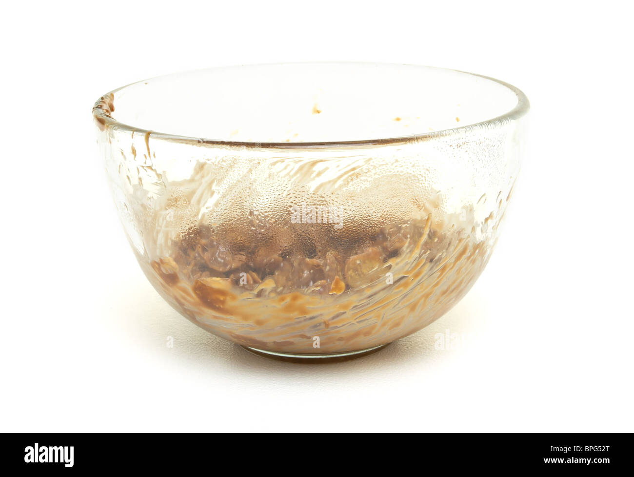 Cup Cake Mix Zutaten geschmolzen und in Glasschüssel gemischt. Stockfoto