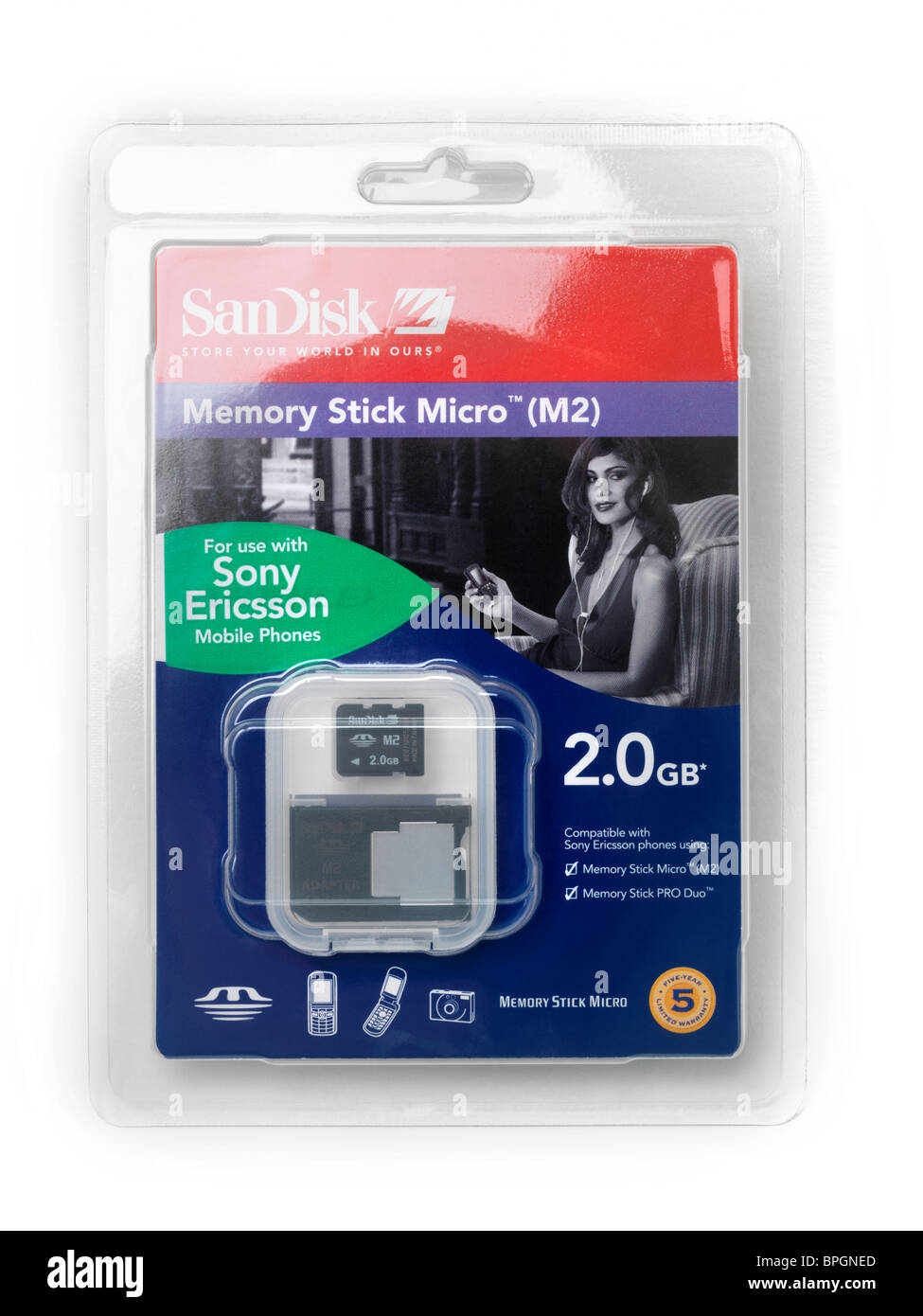 Sony Ericsson Handy-Memory-Stick In Verpackung Stockfoto