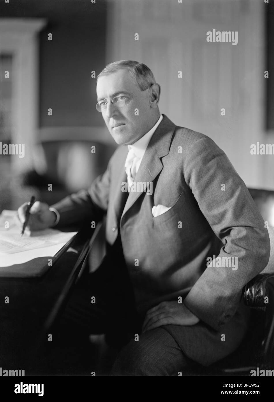 Portrait-Foto ca. 1910er Jahre Woodrow Wilson (1856-1924) - der 28. US-Präsident (1913-1921). Stockfoto