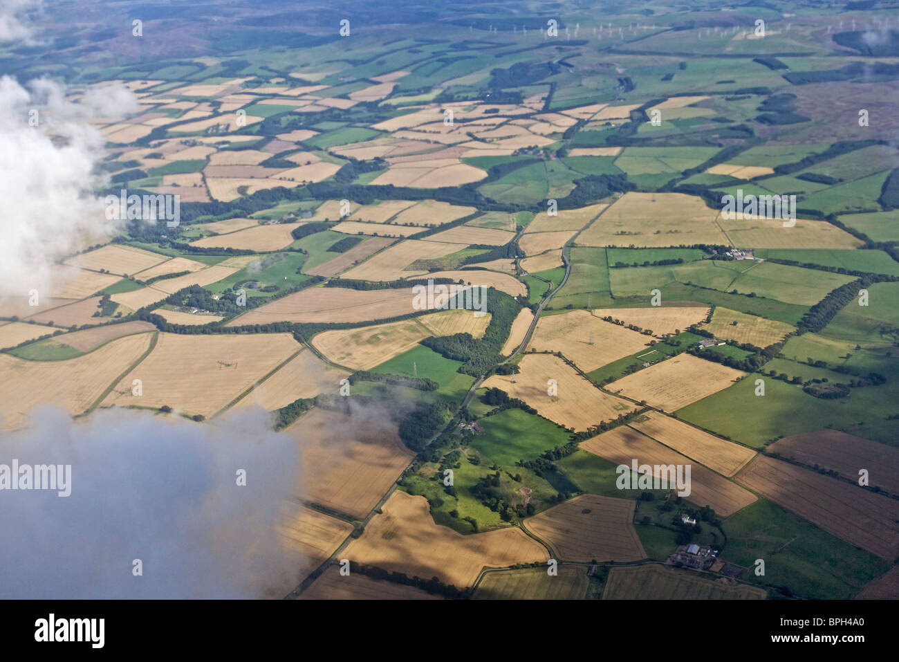 East Lothian im August aus der Luft Stockfoto