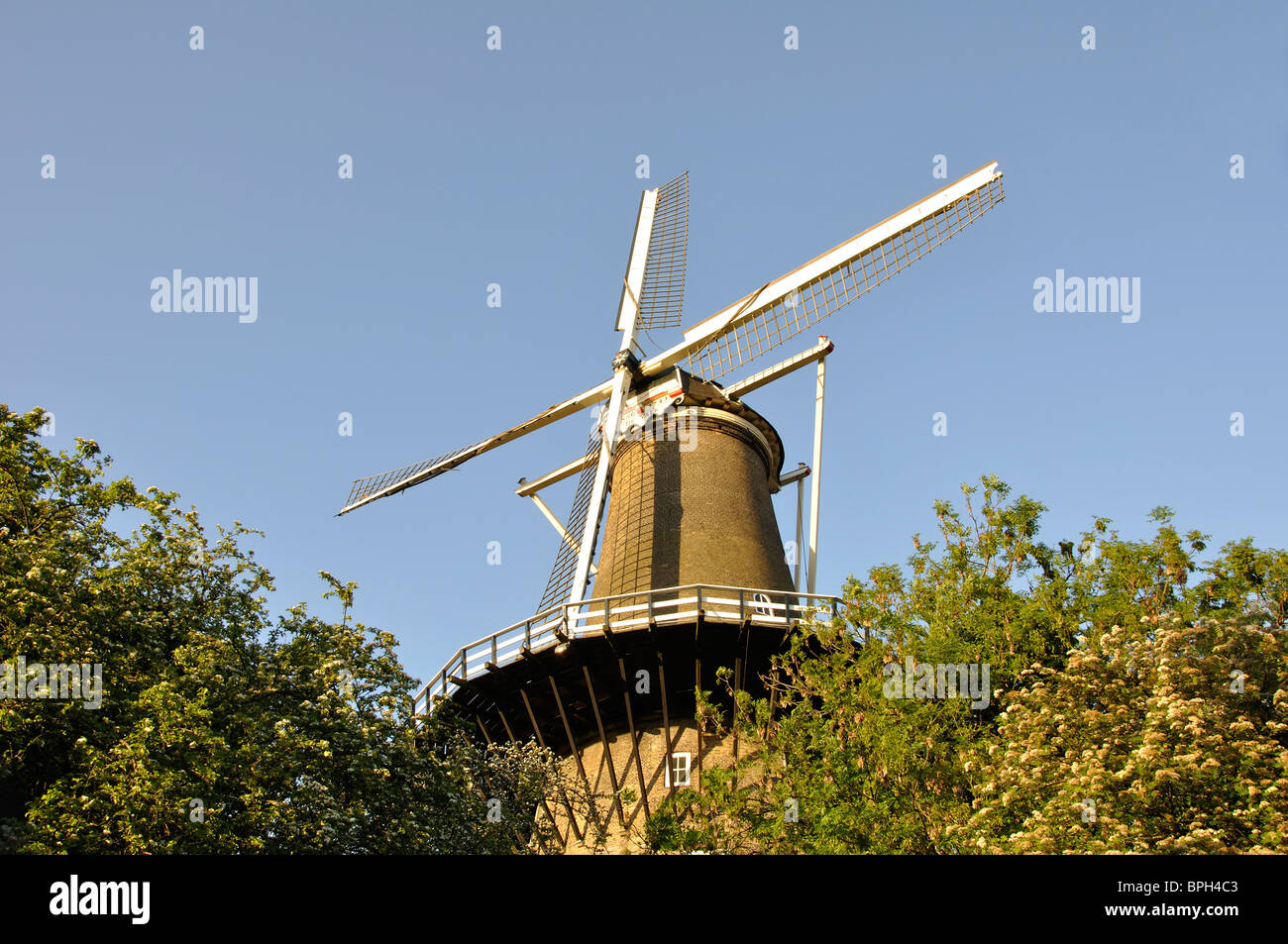 Molen de Valk, Windmühle Museum in Leiden, Niederlande Stockfoto
