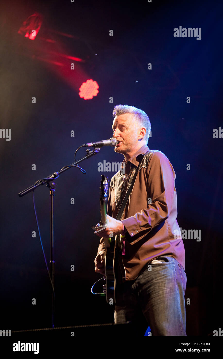 Billy Bragg auf dem Green Man Festival 2010, Glanusk Park, Brecon Beacons, Wales Stockfoto