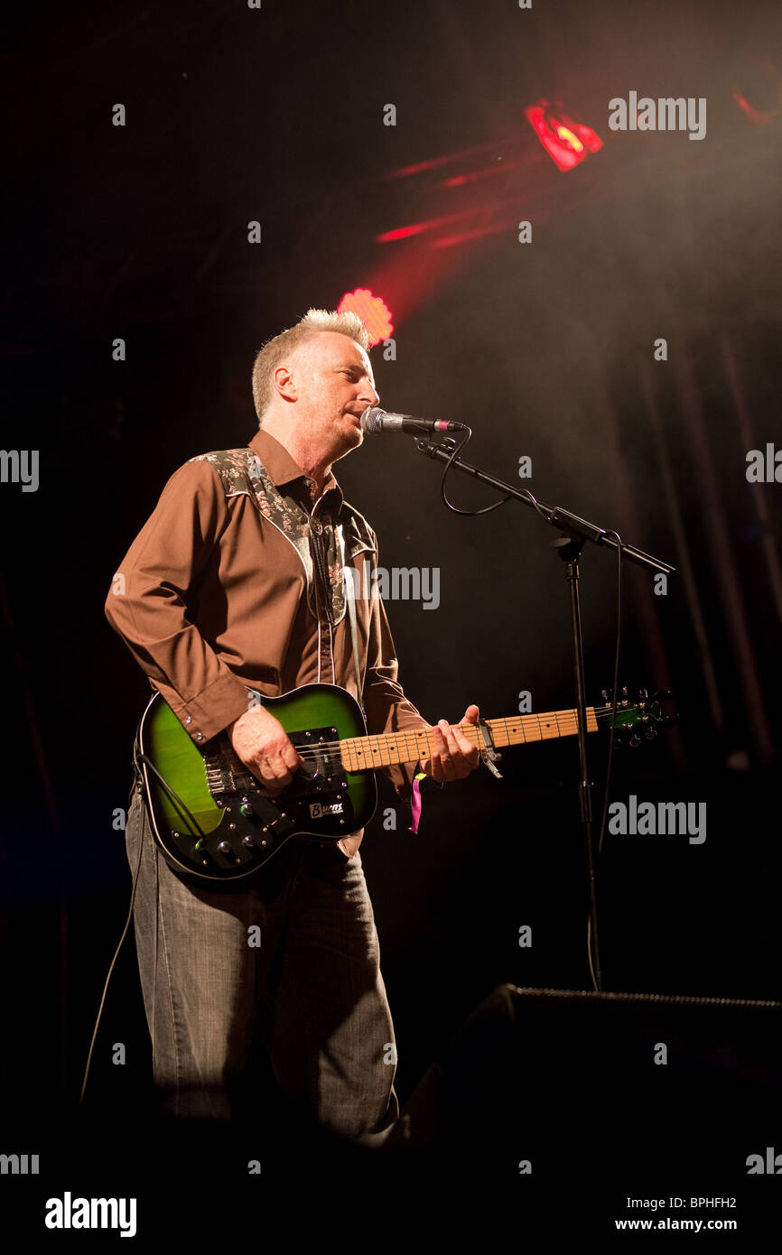 Billy Bragg auf dem Green Man Festival 2010, Glanusk Park, Brecon Beacons, Wales Stockfoto