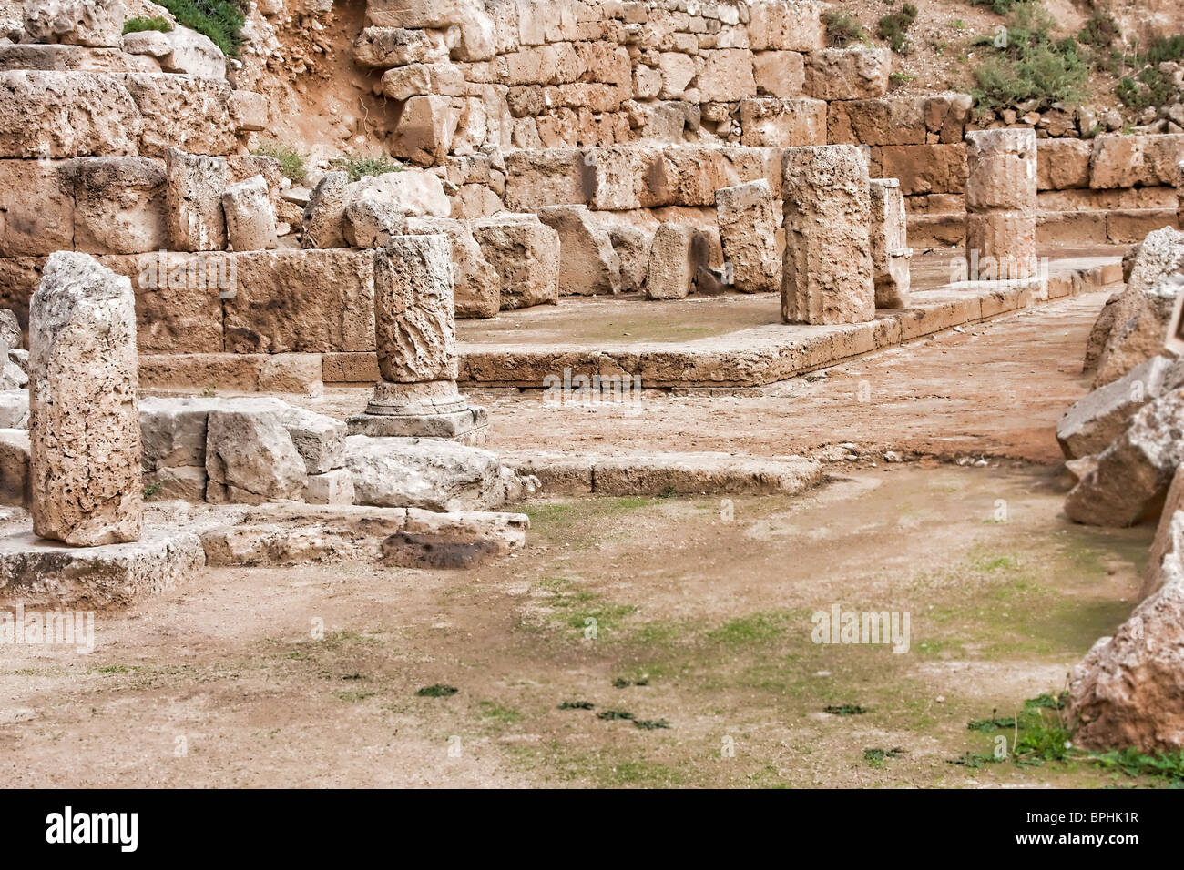 Einzelheiten über die archäologische Stätte von Hera in Griechenland. Stockfoto