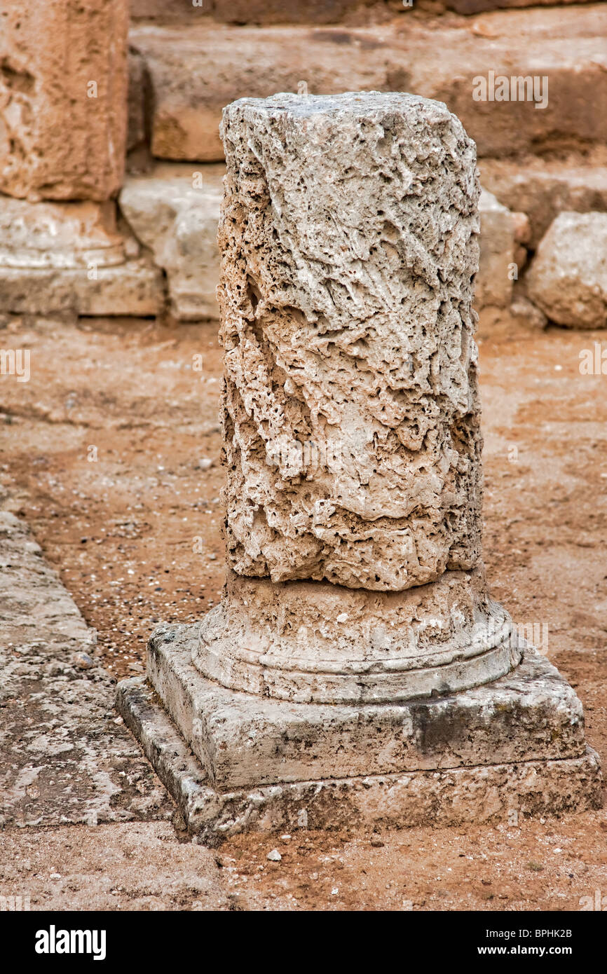 Einzelheiten über die archäologische Stätte von Hera in Griechenland. Stockfoto