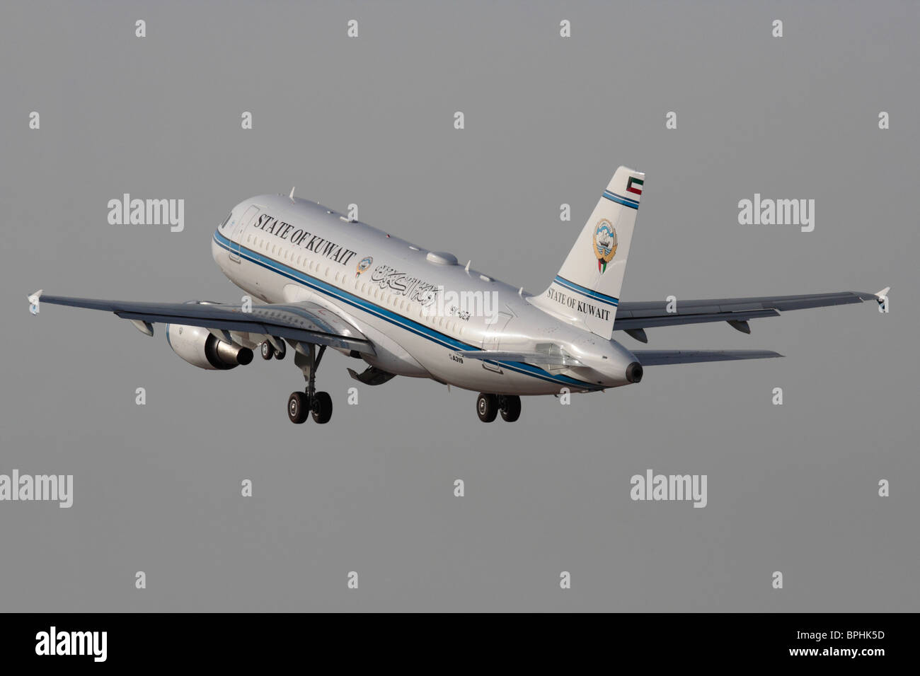 Kuwait Regierung Airbus A319CJ VIP-Transport bei der Abreise Stockfoto