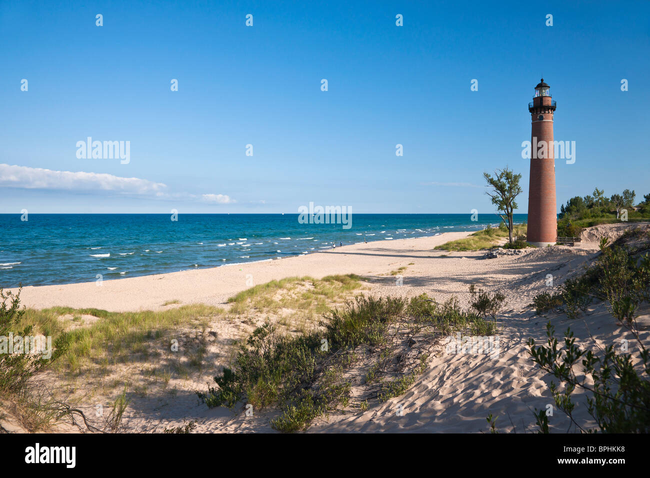 Little Sable Point Lighthouse Lake Michigan State Park in den USA Außenansicht Hintergrundbild Handy für Telefon Hintergrundbilder US Daily Life Lifestyle Hi-res Stockfoto