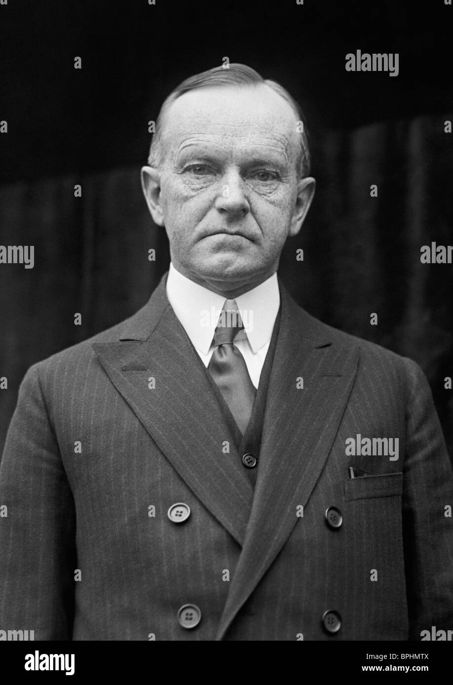 Vintage Foto ca. 1924 von Calvin Coolidge (1872-1933) - der 30. US-Präsident (1923-1929). Stockfoto