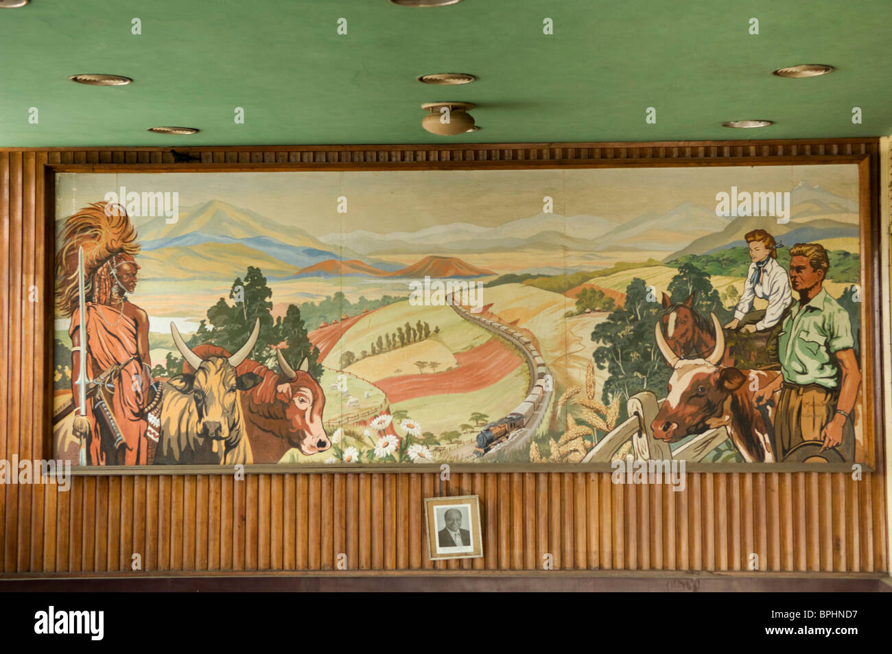 Wandbild, Bahnhof, Nakuru, Kenia Stockfoto