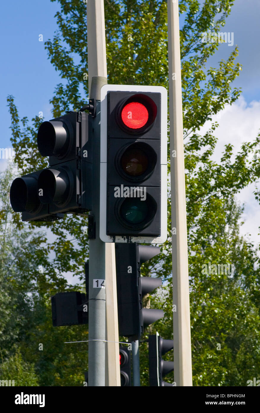 Ampel auf rot Stockfoto