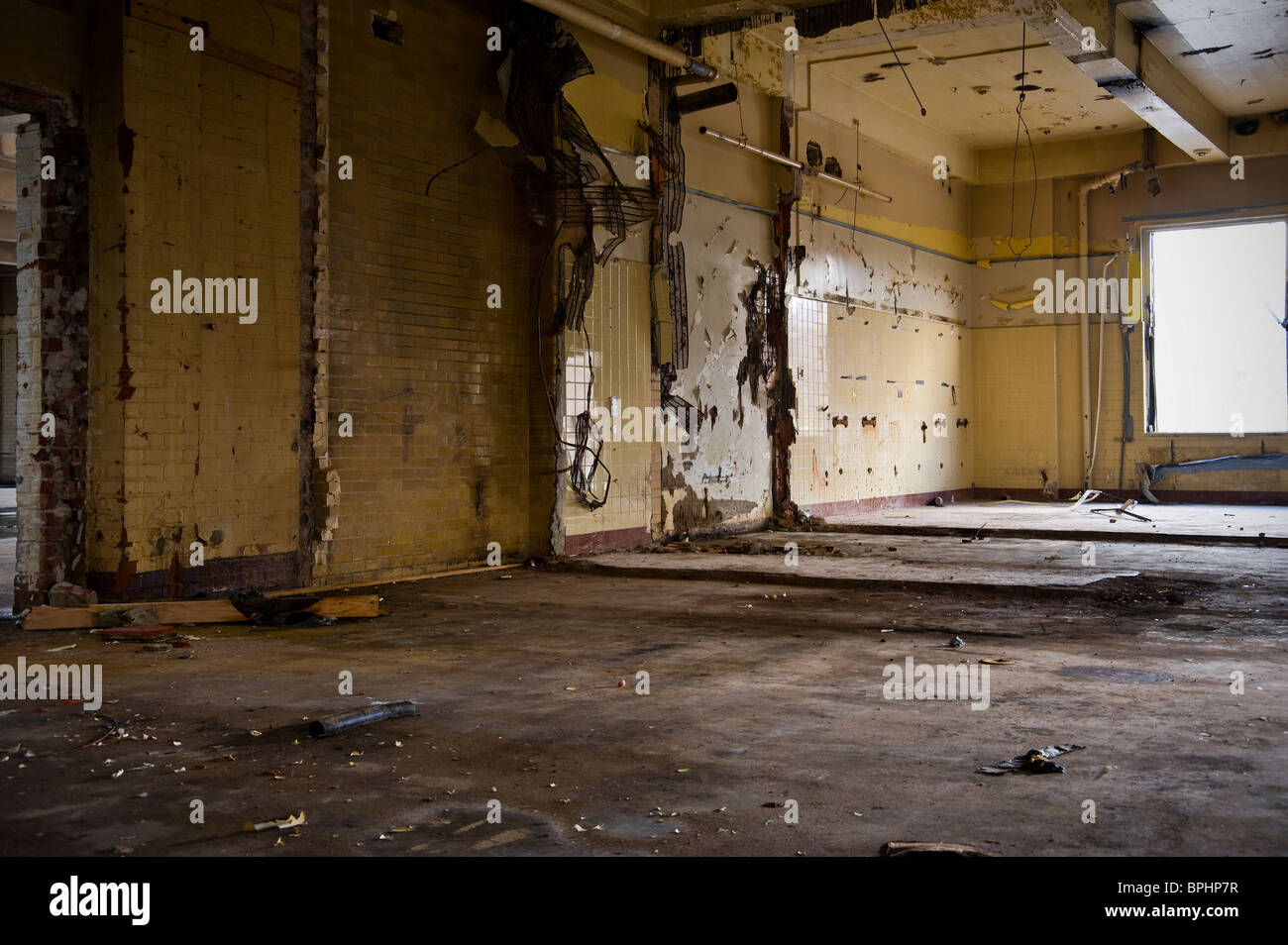 Innen alte verlassene Industrial Building, Philadelphia, USA Stockfoto