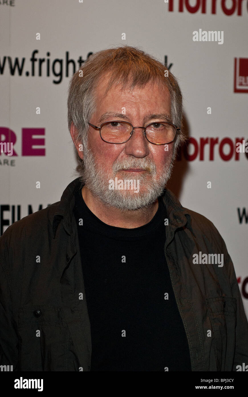 Tobe Hooper (Direktor des Texas Chainsaw Massacre) in Großbritannien zum ersten Mal in 18 Jahren Stockfoto