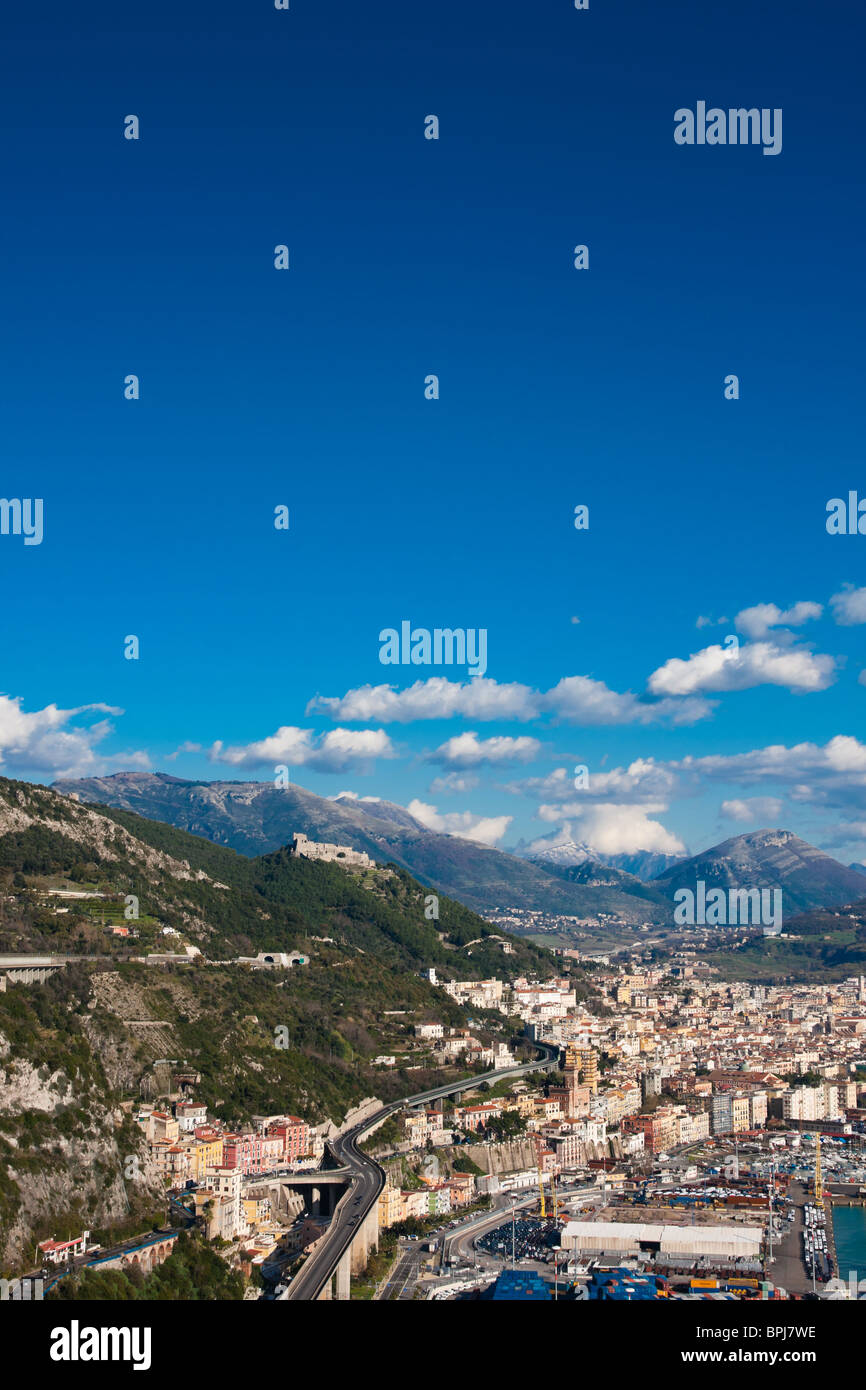 Luftaufnahme der Stadt Salerno, Italien Stockfotografie Alamy
