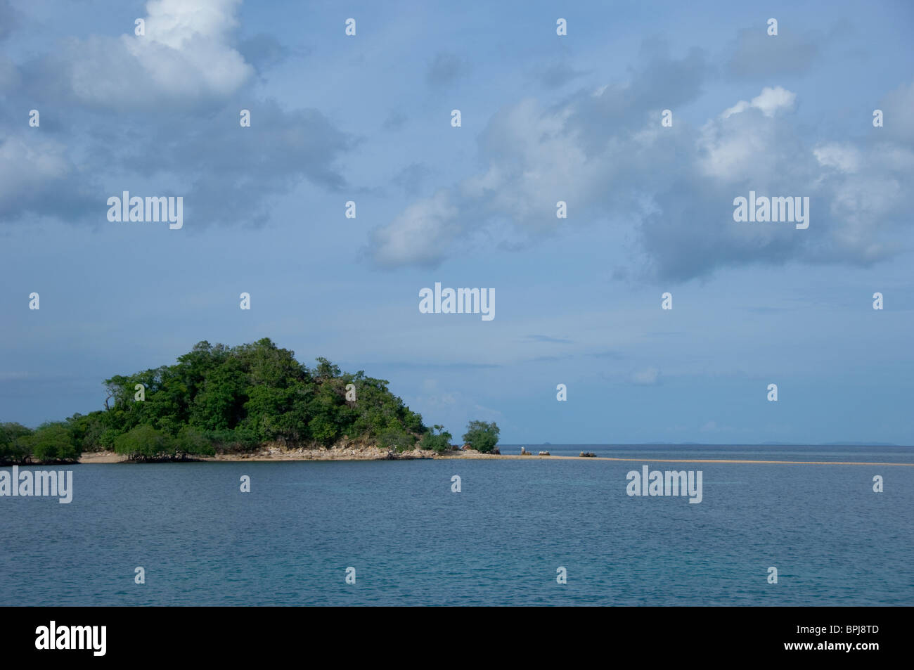 Island, Blick vom Boot, Dimakya Island, Coron, Palawan, Philippinen. Stockfoto