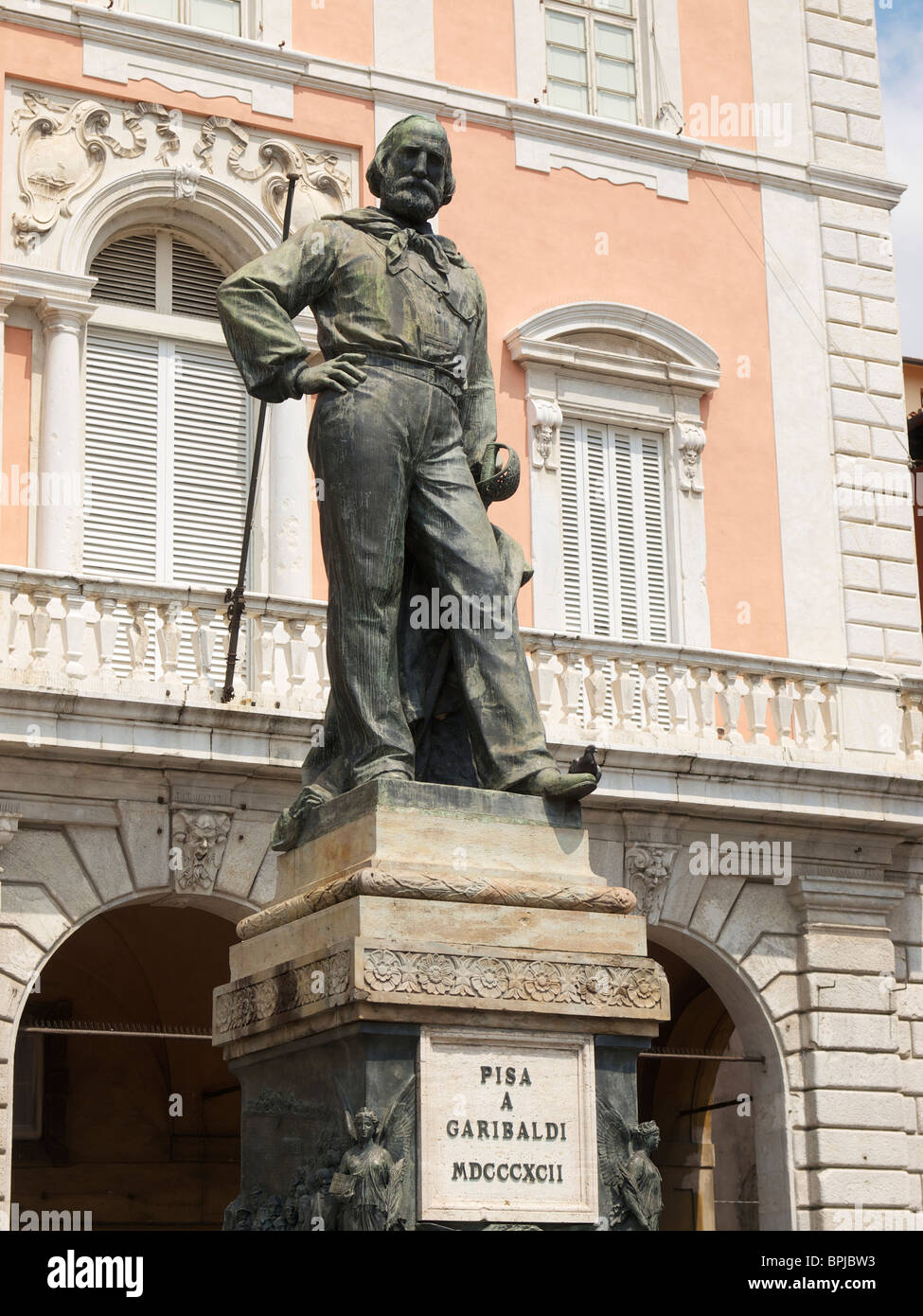 Statue von Giuseppe Garibaldi in der Innenstadt von Pisa, Toskana, Italien Stockfoto