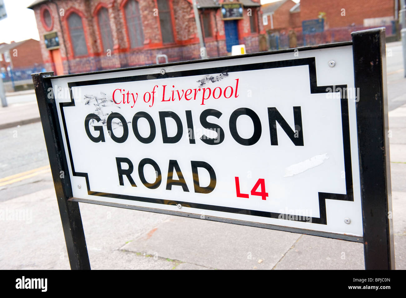 Goodison Road Goodison Park FC Liverpool Wfa Everton Stockfoto