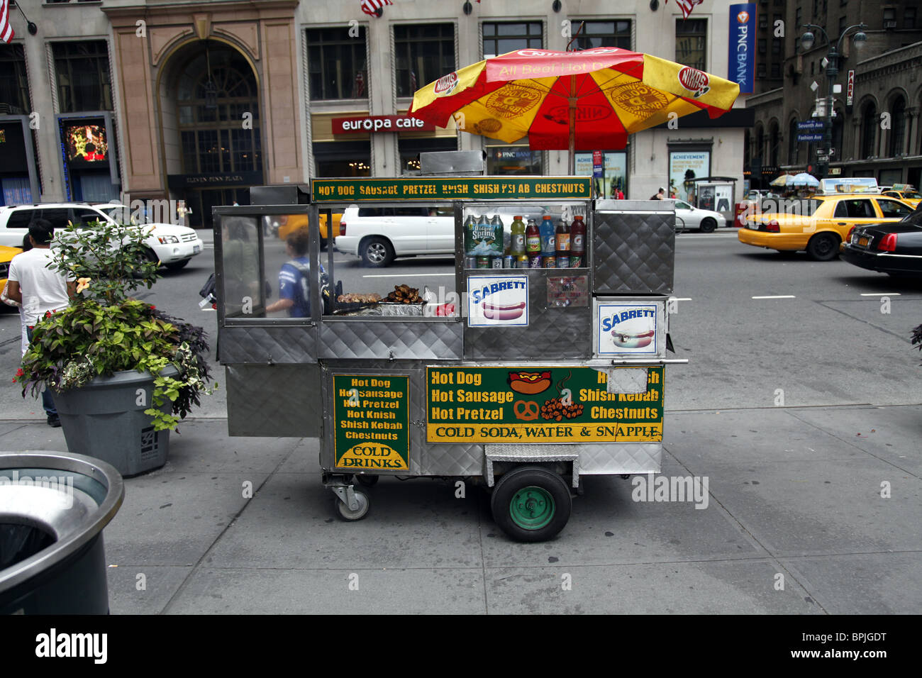 Hotdog-Stand. New York Stockfoto
