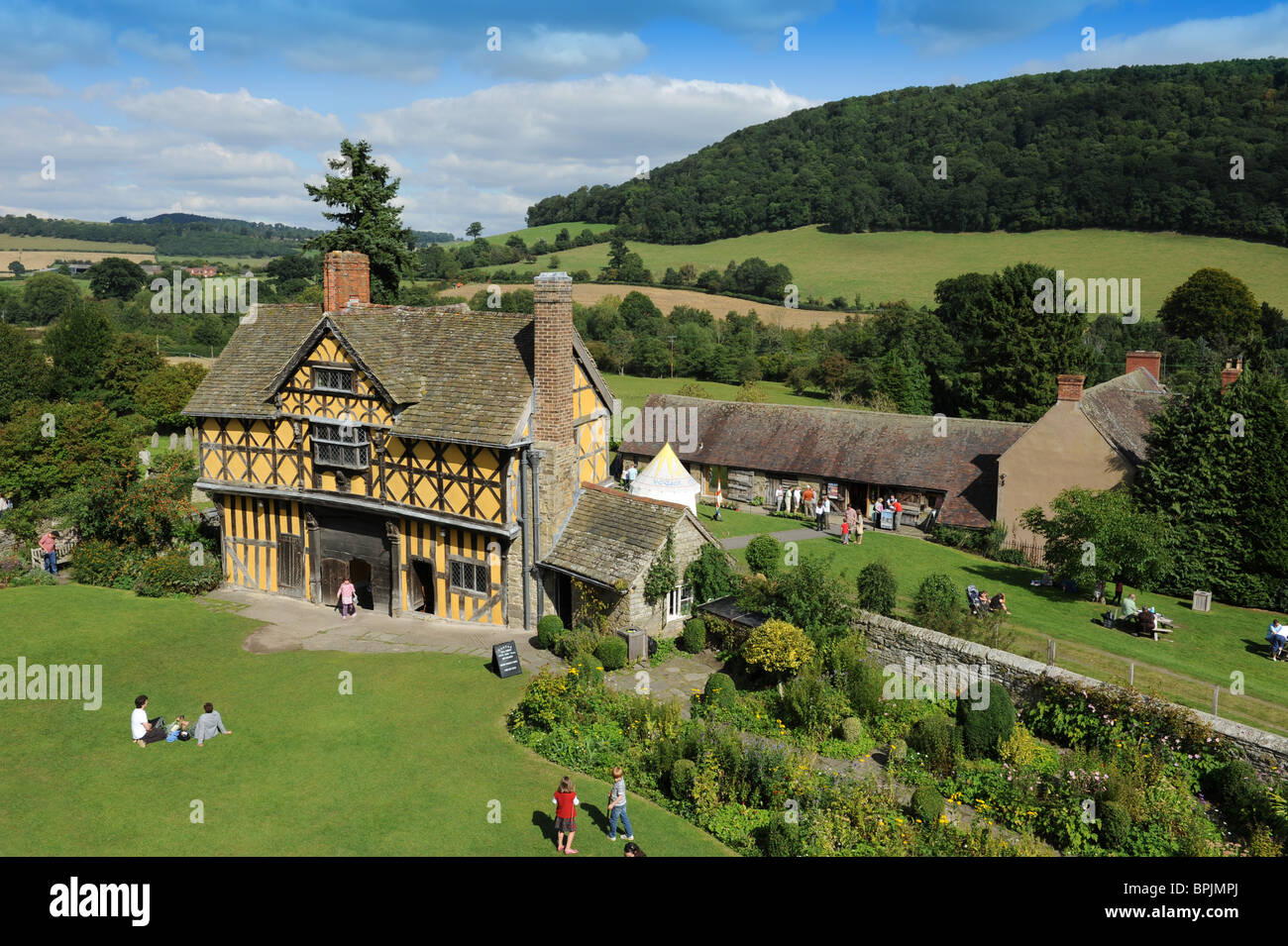 Stokesay Castle Torhaus in South Shropshire Stockfoto