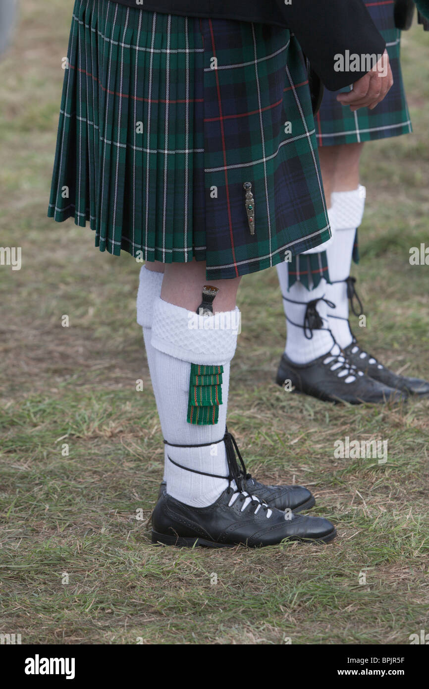 Socken von der Seaforth Highlanders Pipes & Drums getragen. Stockfoto