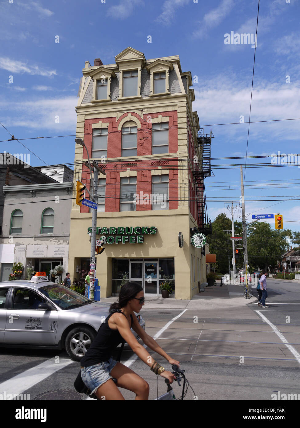Toronto-Queen Street West, restaurierten viktorianischen Gebäude Stockfoto