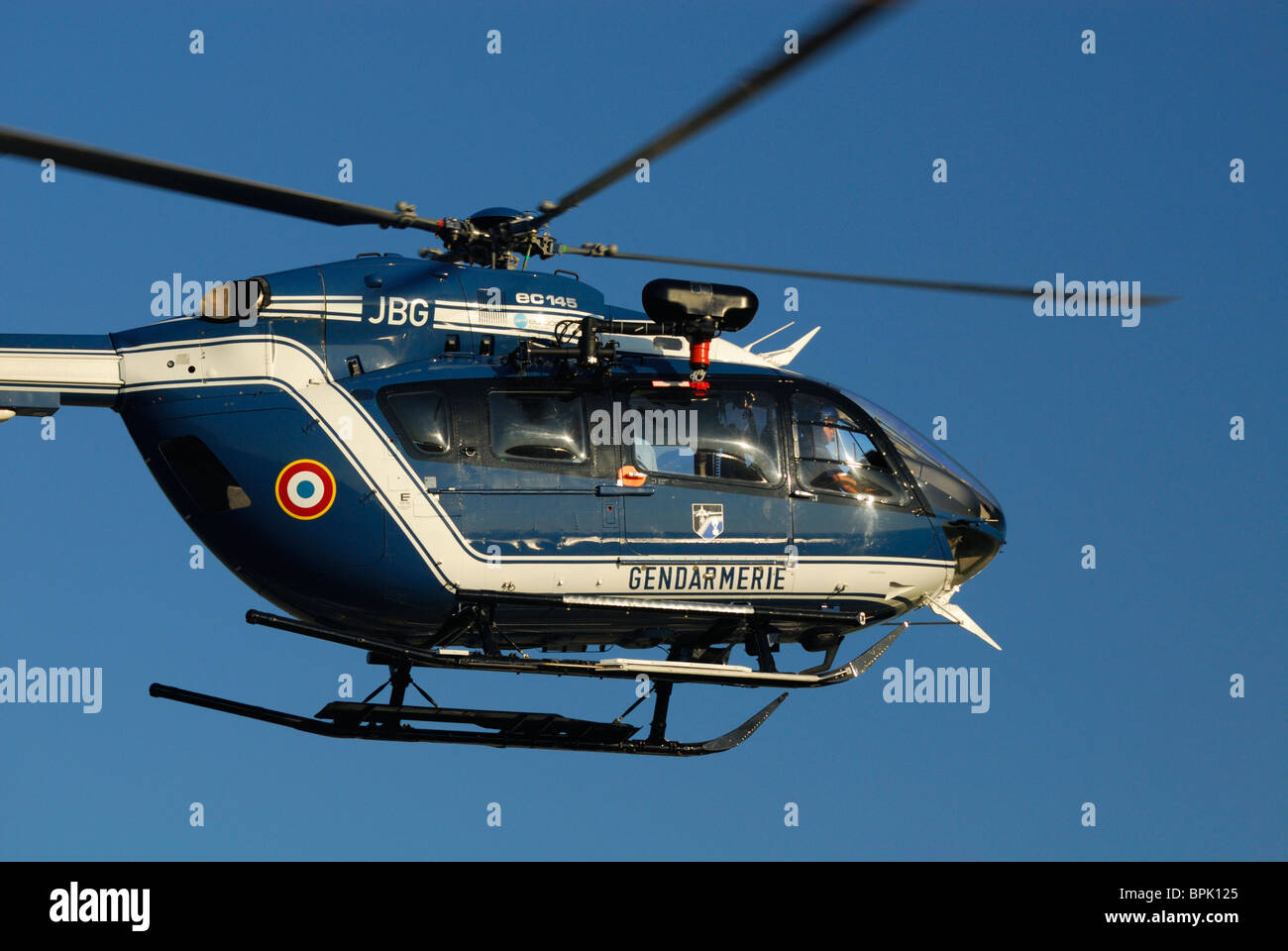 Hubschrauber Eurocopter EC 145 der französischen Gendarmerie-Polizei Stockfoto