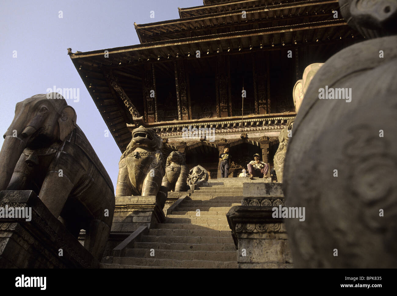 17. Jahrhundert Stein Vatsala Durga Tempel am Durbar Square InUNESCO Welterbe-Stadt der Bhaktapure - Kathmandu-Tal, Nepal Stockfoto