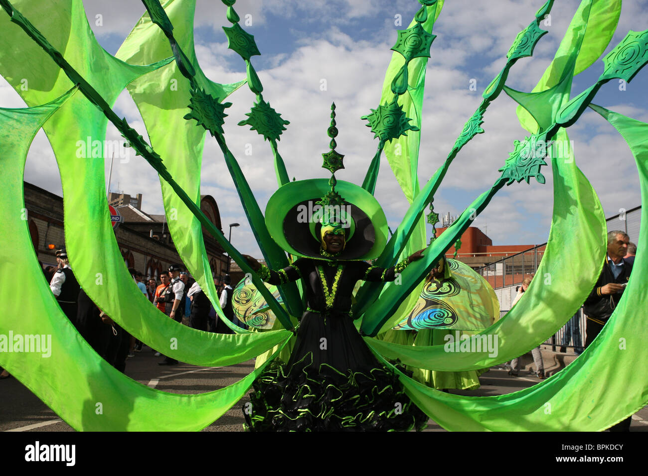 Parade in Notting Hill Carnival in London, Vereinigtes Königreich am 30. August 2010. Stockfoto