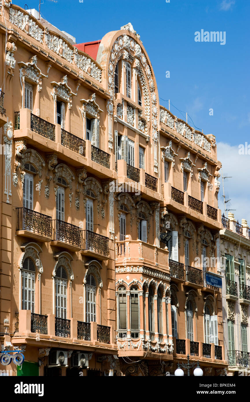 Modernisme-Stil Gebäude am Plaza de España. Melilla.Spain. Stockfoto