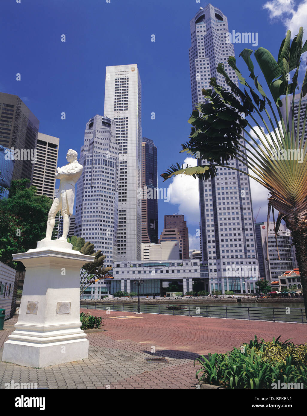 Raffles Statue, Singapur Stockfoto