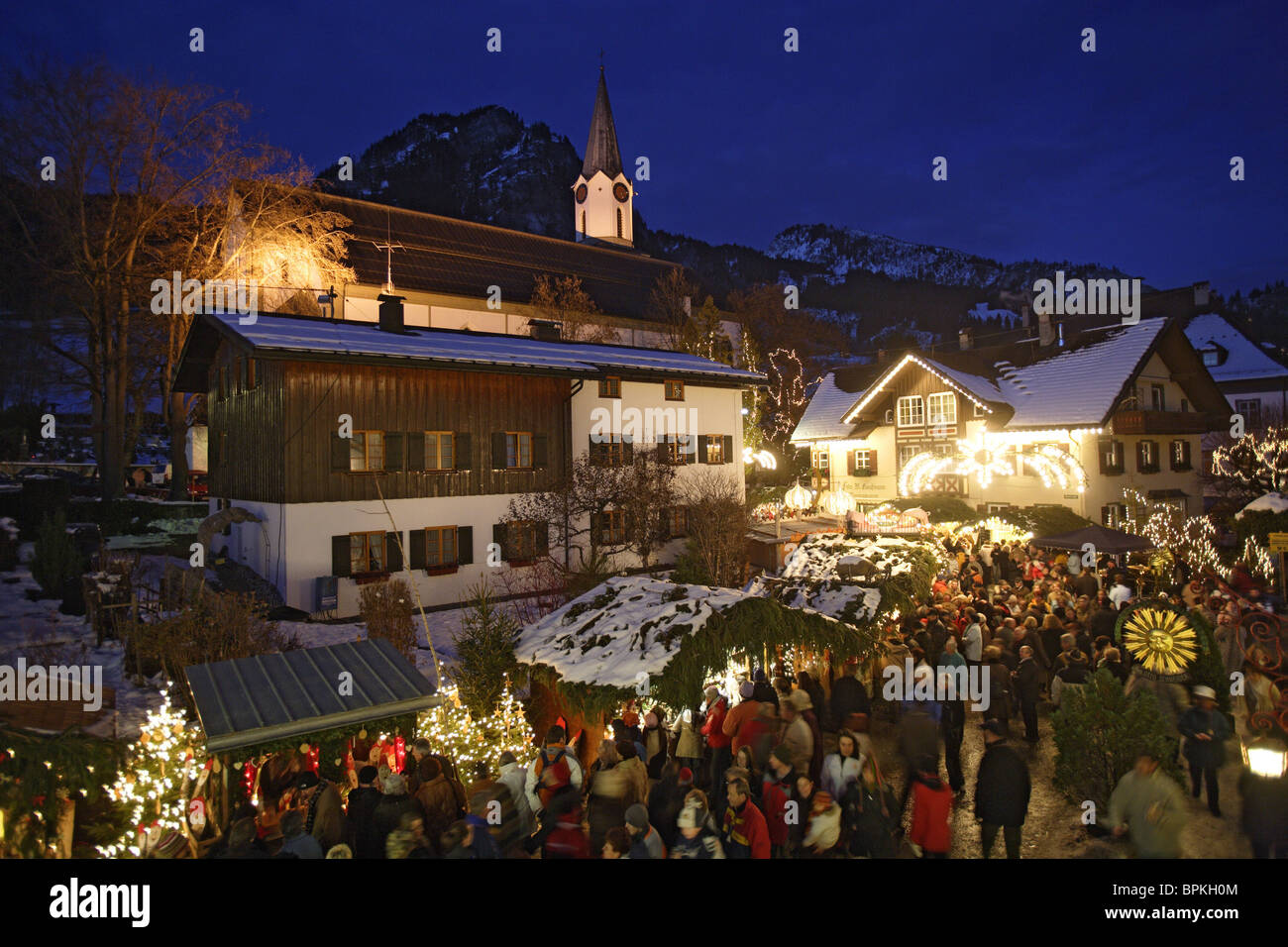 Weihnachtsmarkt in Bad Hindelang, Allgäu, Schwaben, Bayern, Deutschland