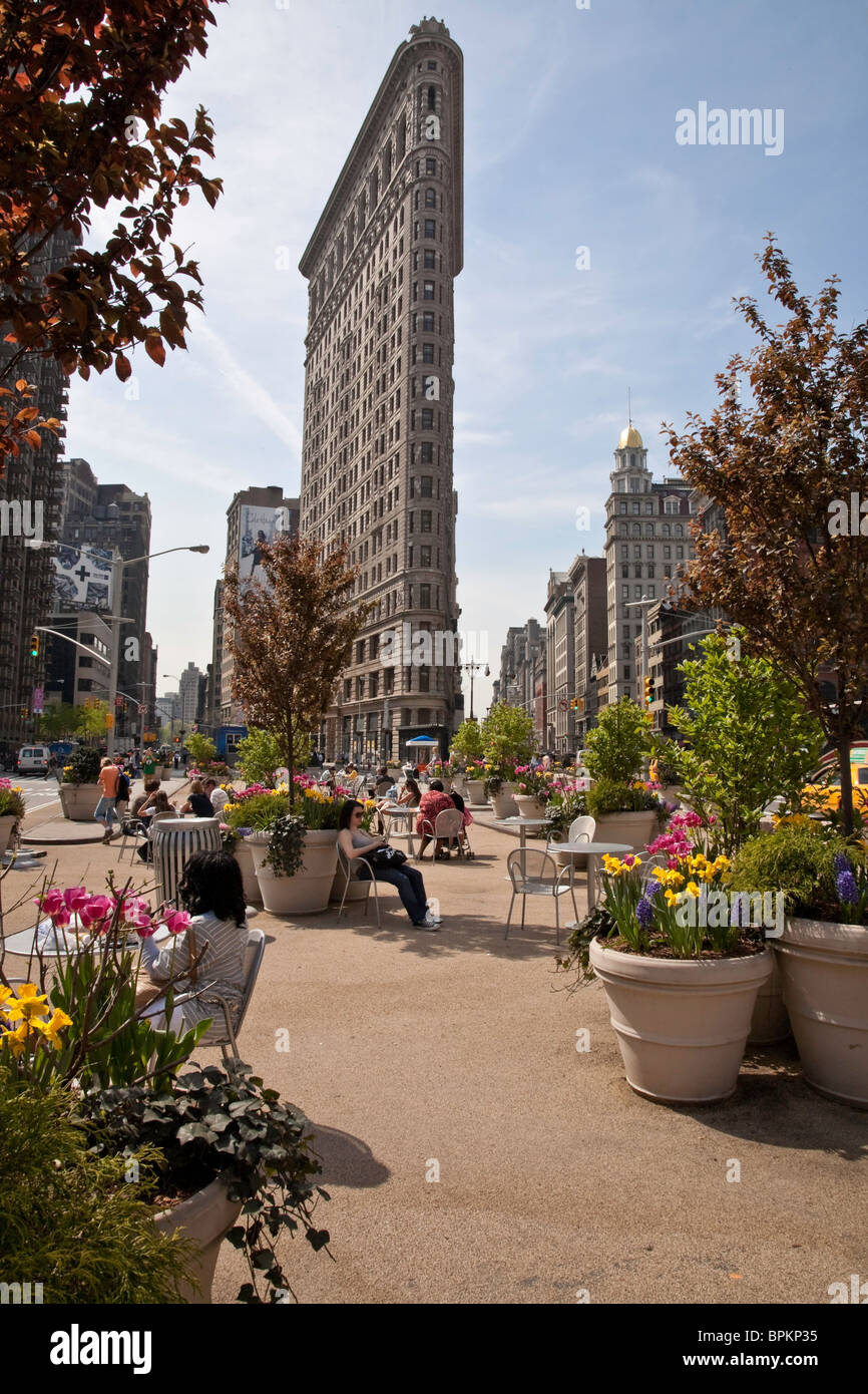 Flatiron Building und Madison Square Park, NYC Stockfoto