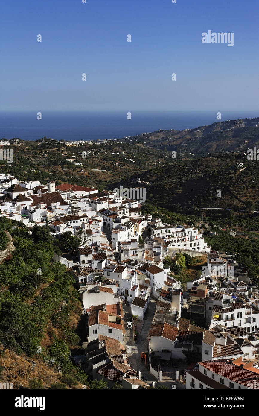 Blick über Frigiliana, Andalusien, Spanien Stockfoto